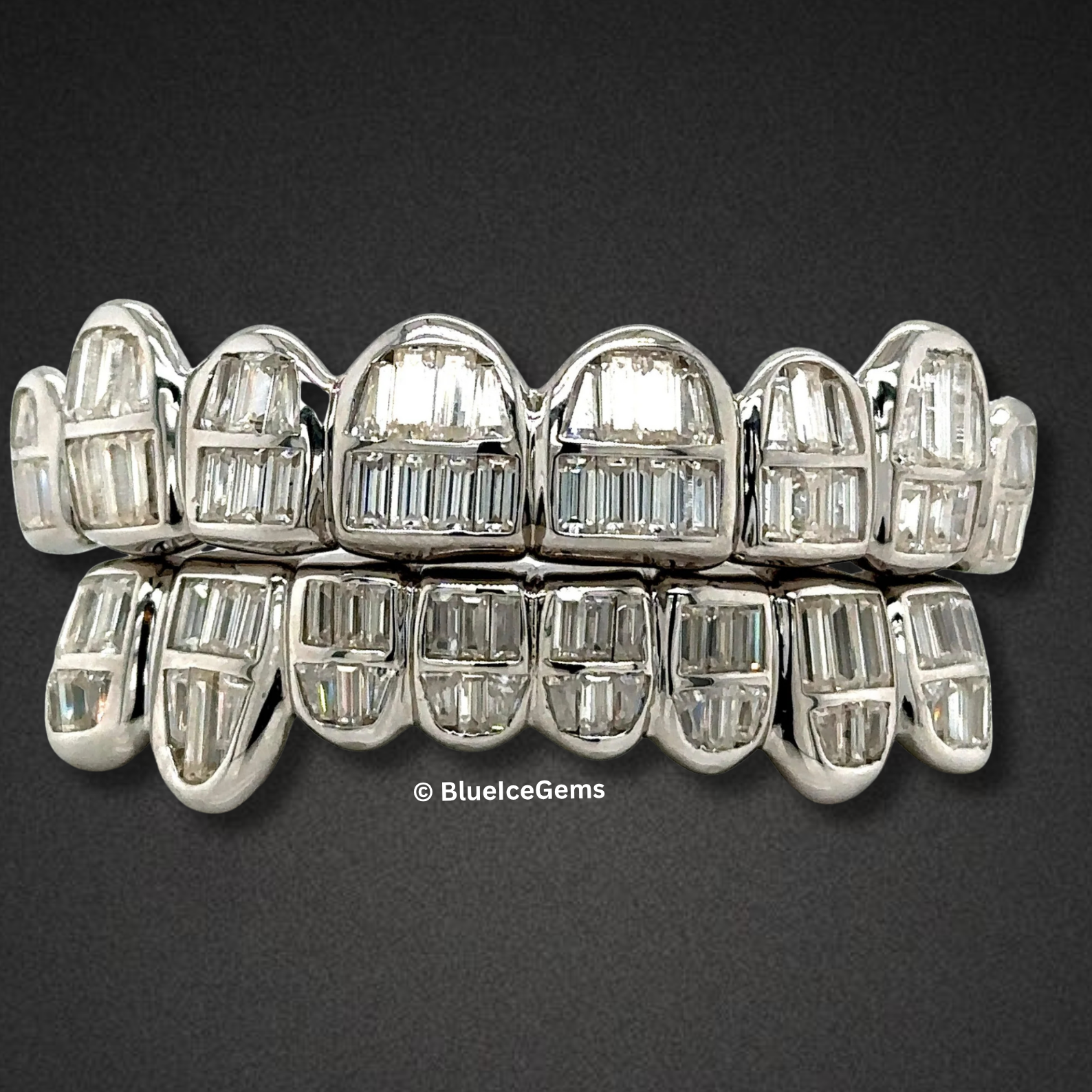 Platinum Baguette Matrix Grillz
