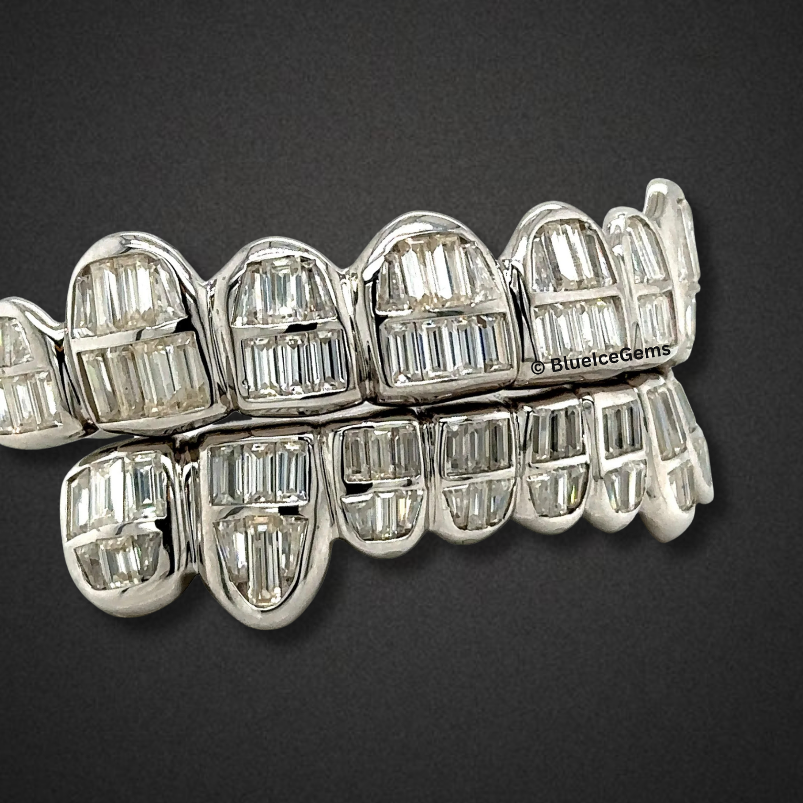 Platinum Baguette Matrix Grillz