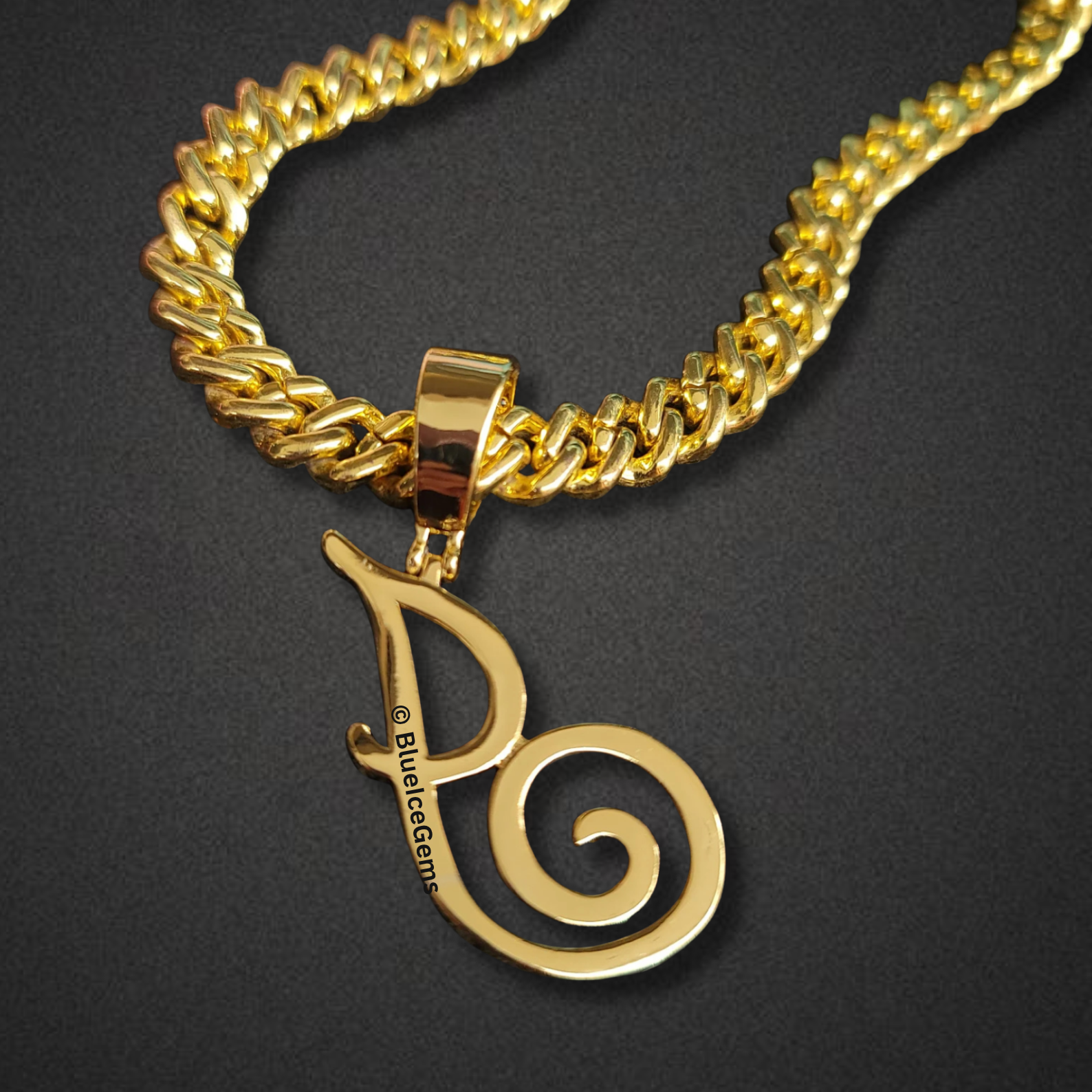 Custom Cursive "Swirl" Initial Necklace