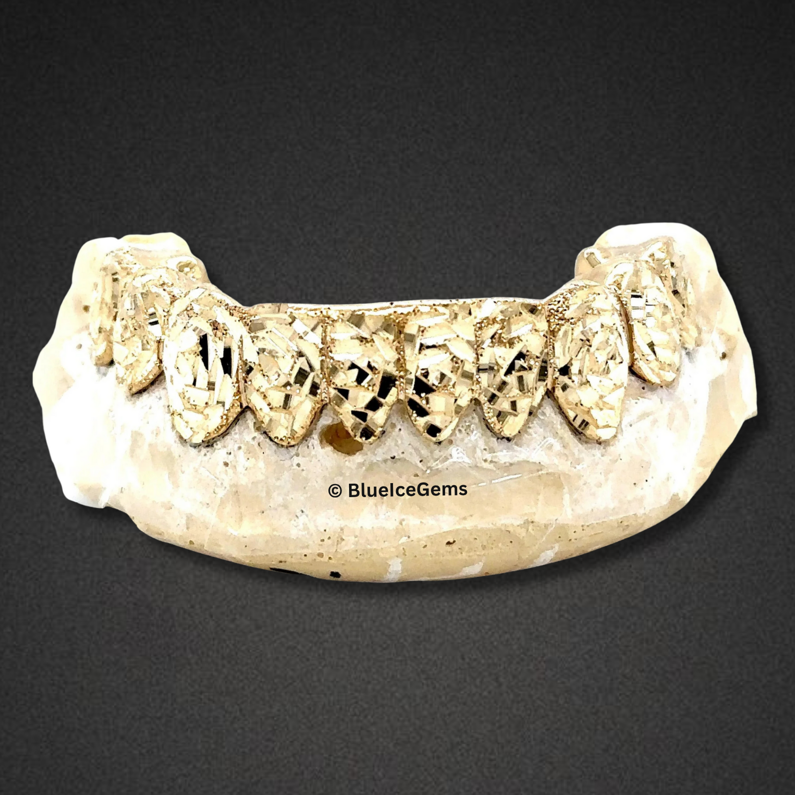 Golden Avalanche Diamond-Cut Grillz