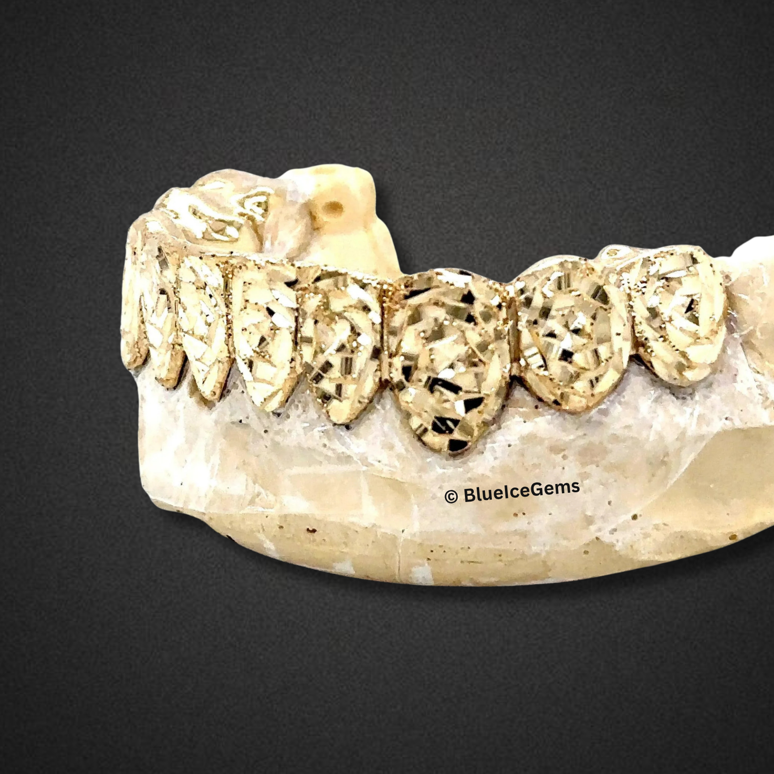Golden Avalanche Diamond-Cut Grillz