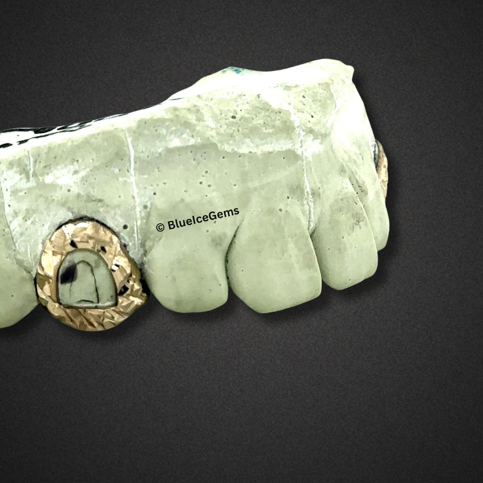 Double Halo Gold Tooth Caps Grillz