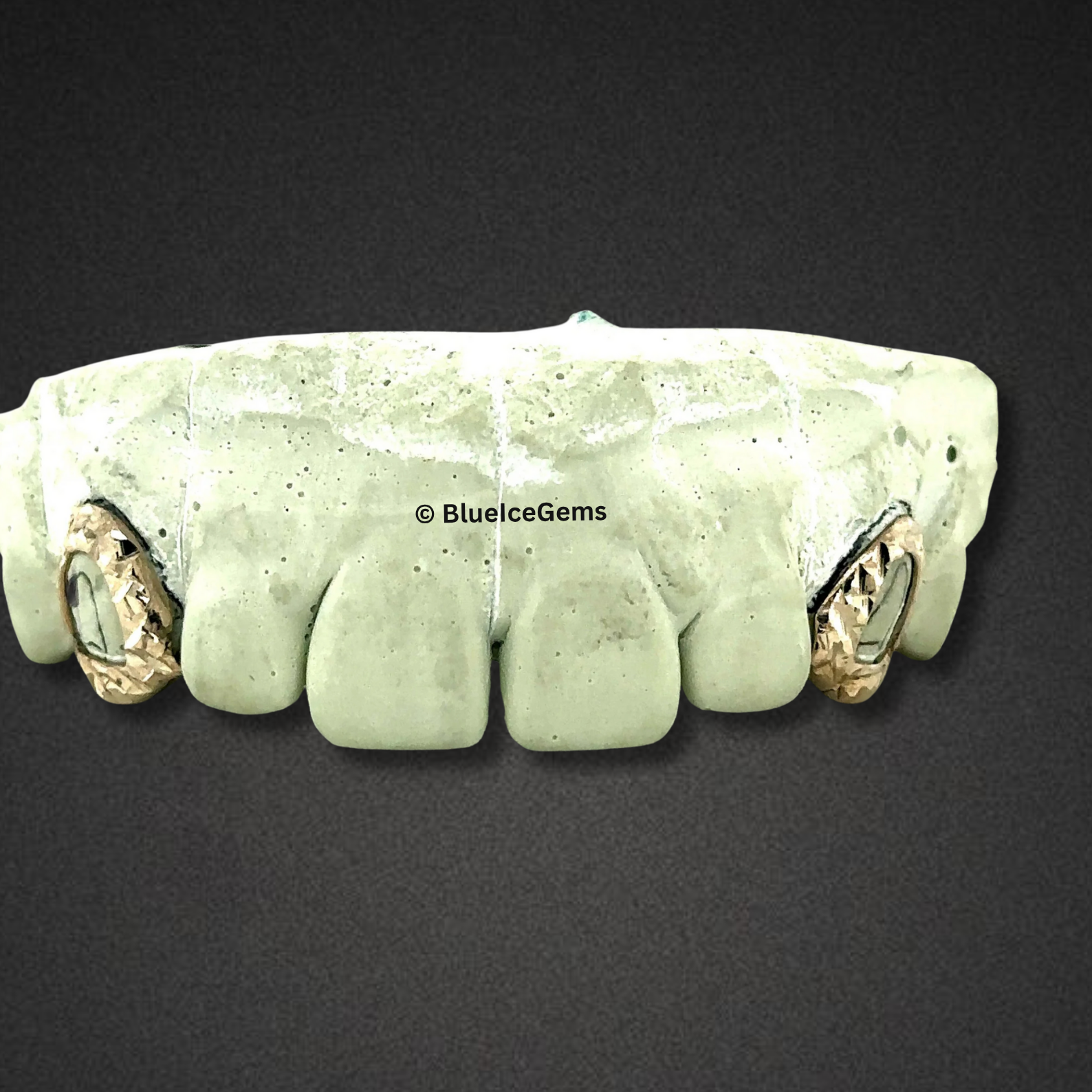 Double Halo Gold Tooth Caps Grillz