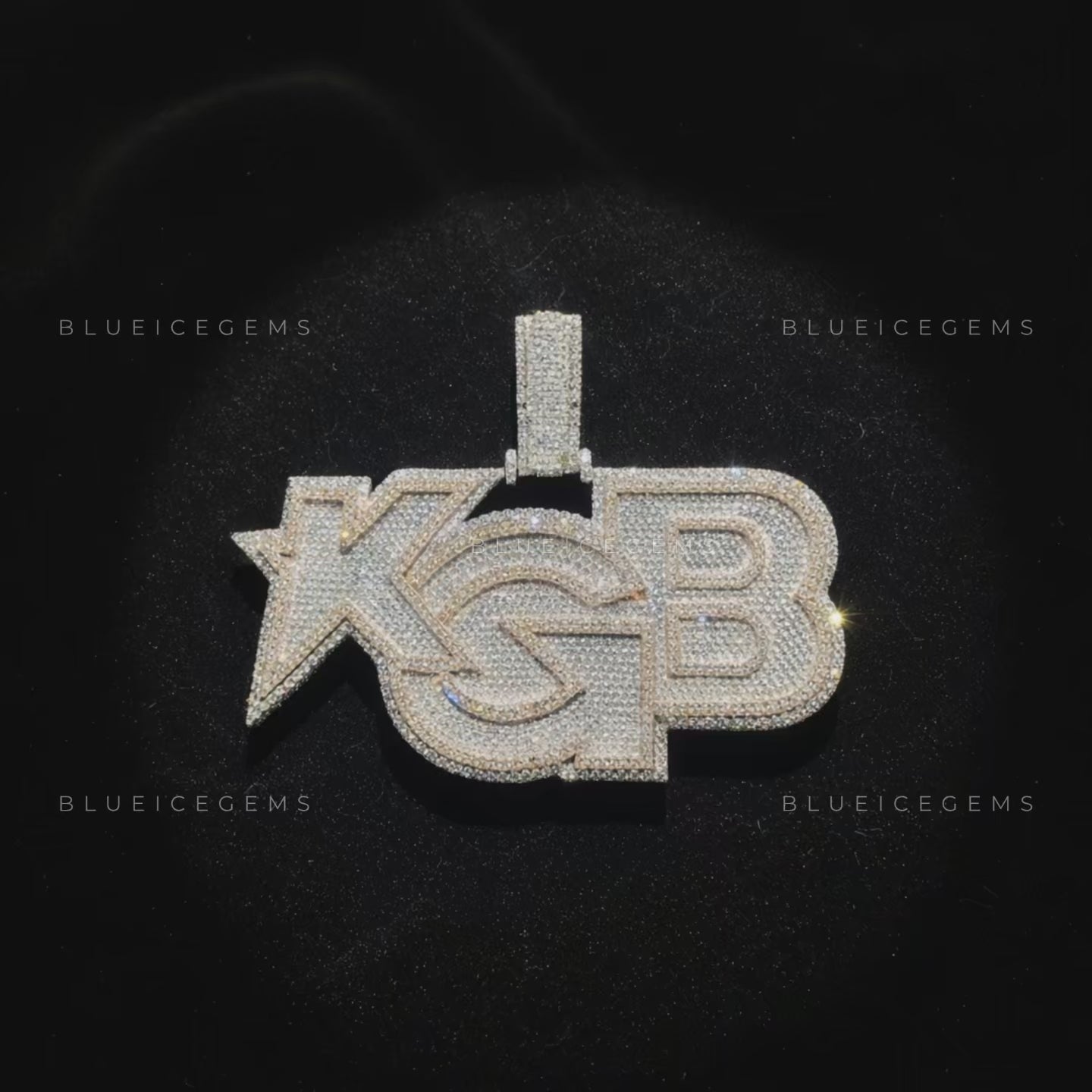 The "KGB" Monolith: Star-Integrated Script & Two-Tone Architectural Pendant