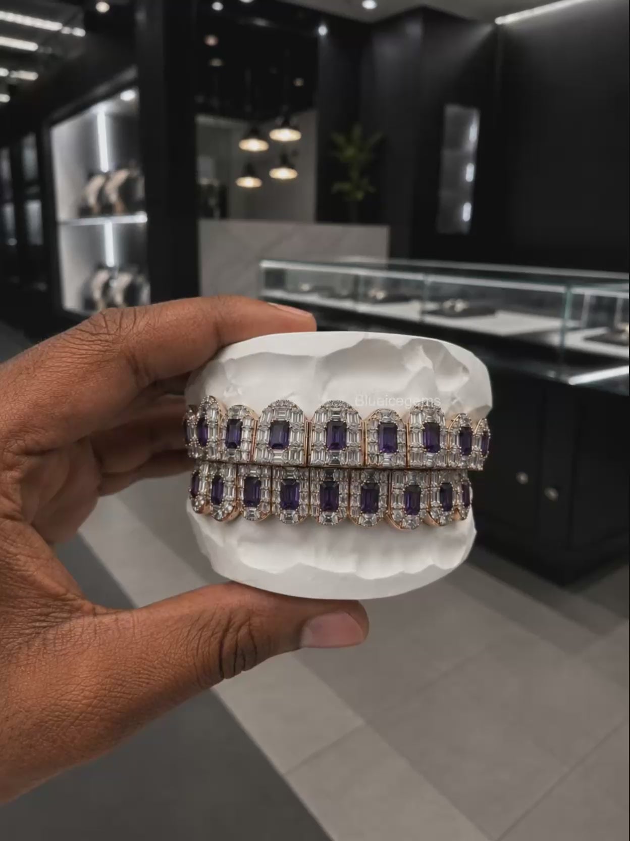 Royal Amethyst & Baguette Flood Grillz