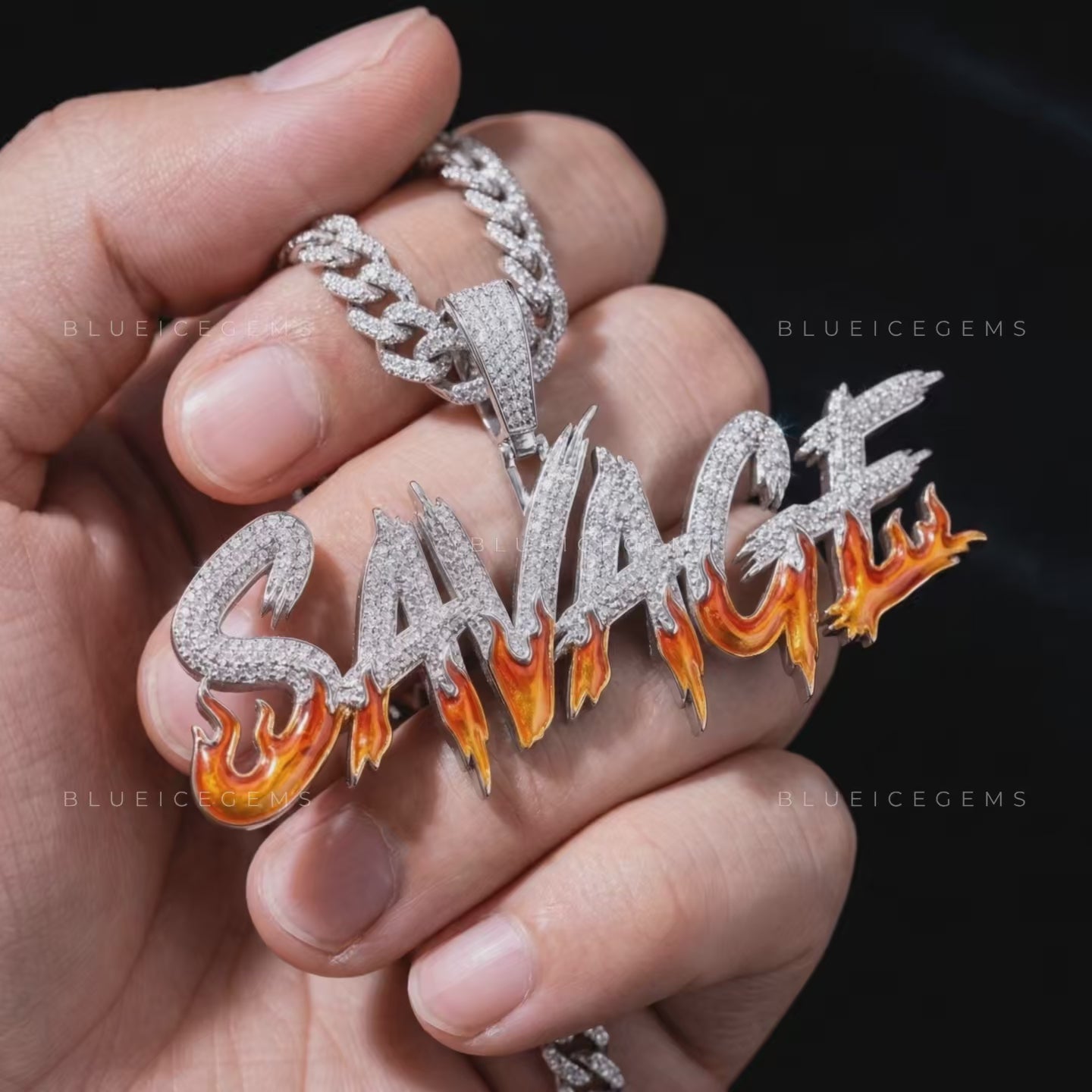 The "SAVAGE" Ignition: Graff-Style Script & Eternal Flame Enamel Sovereign