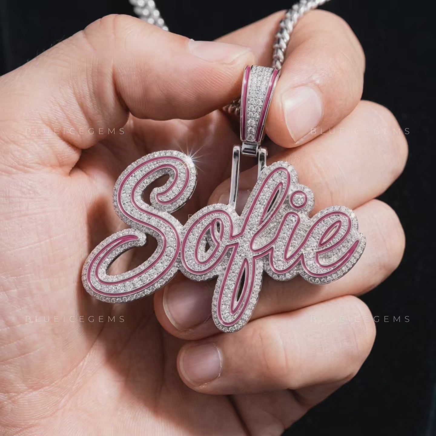 The "Sofie" Signature: Cursive Fluidity & Magenta Enamel Sovereign