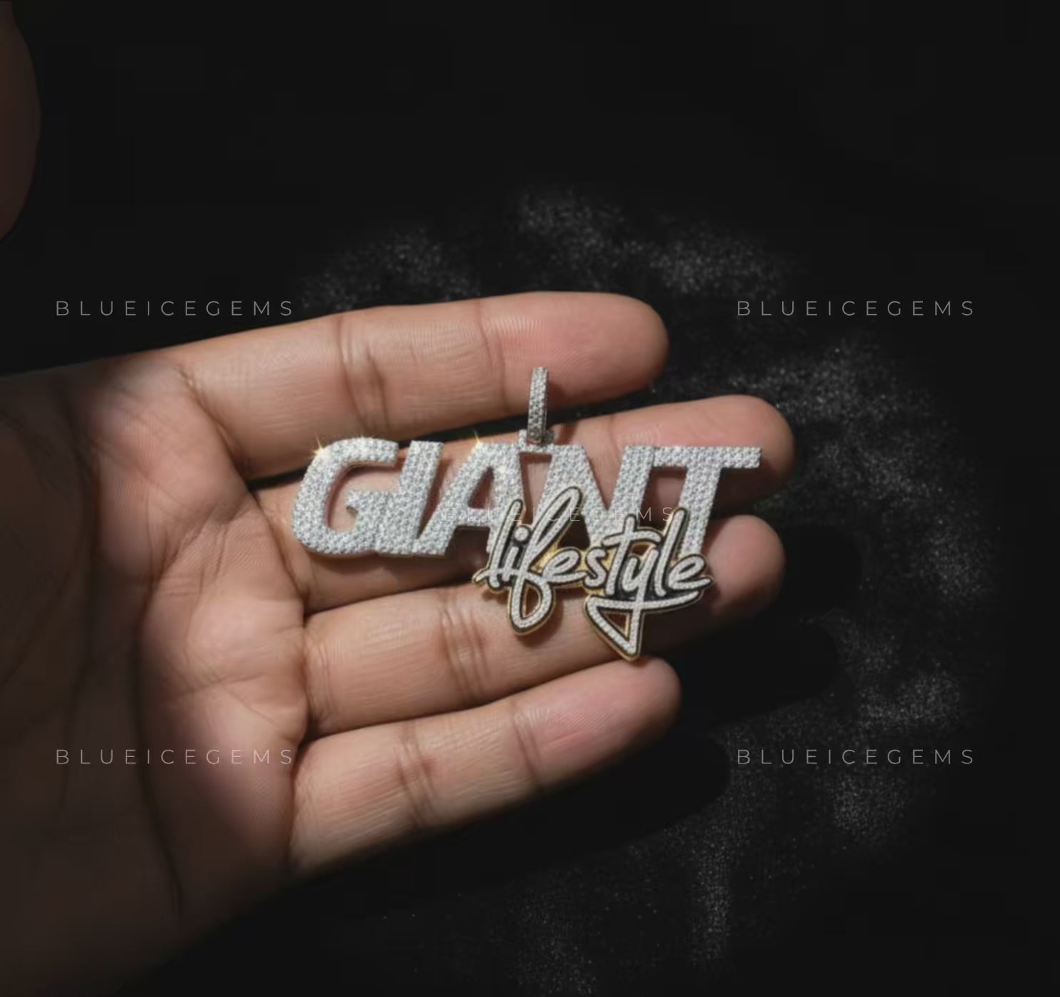 The "GIANT Lifestyle" Masterpiece: High-Velocity Block & Script Fusion Pendant