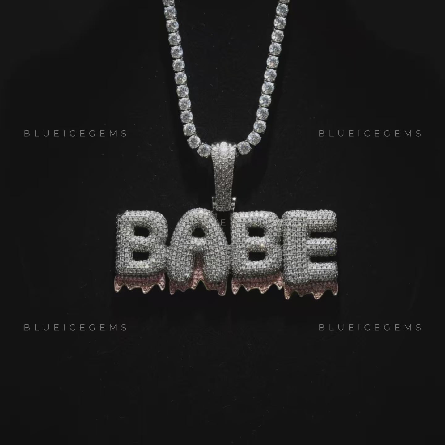 The "BABE" Iced Drip: Two-Tone Frost & 3D Bubble Script Sovereign