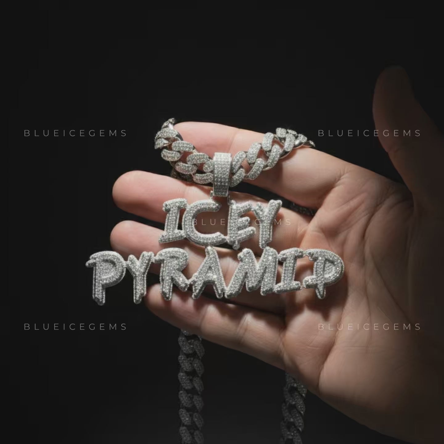 The "ICEY PYRAMID" Monument: Liquid-Drip 3D Script & Full-Frost Cuban Set