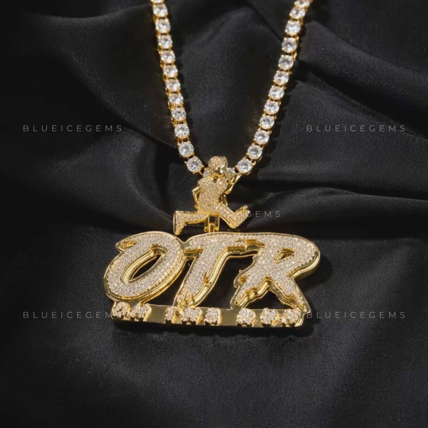 The "OTR" Velocity: Running Character & Multi-Layered Script Pendant