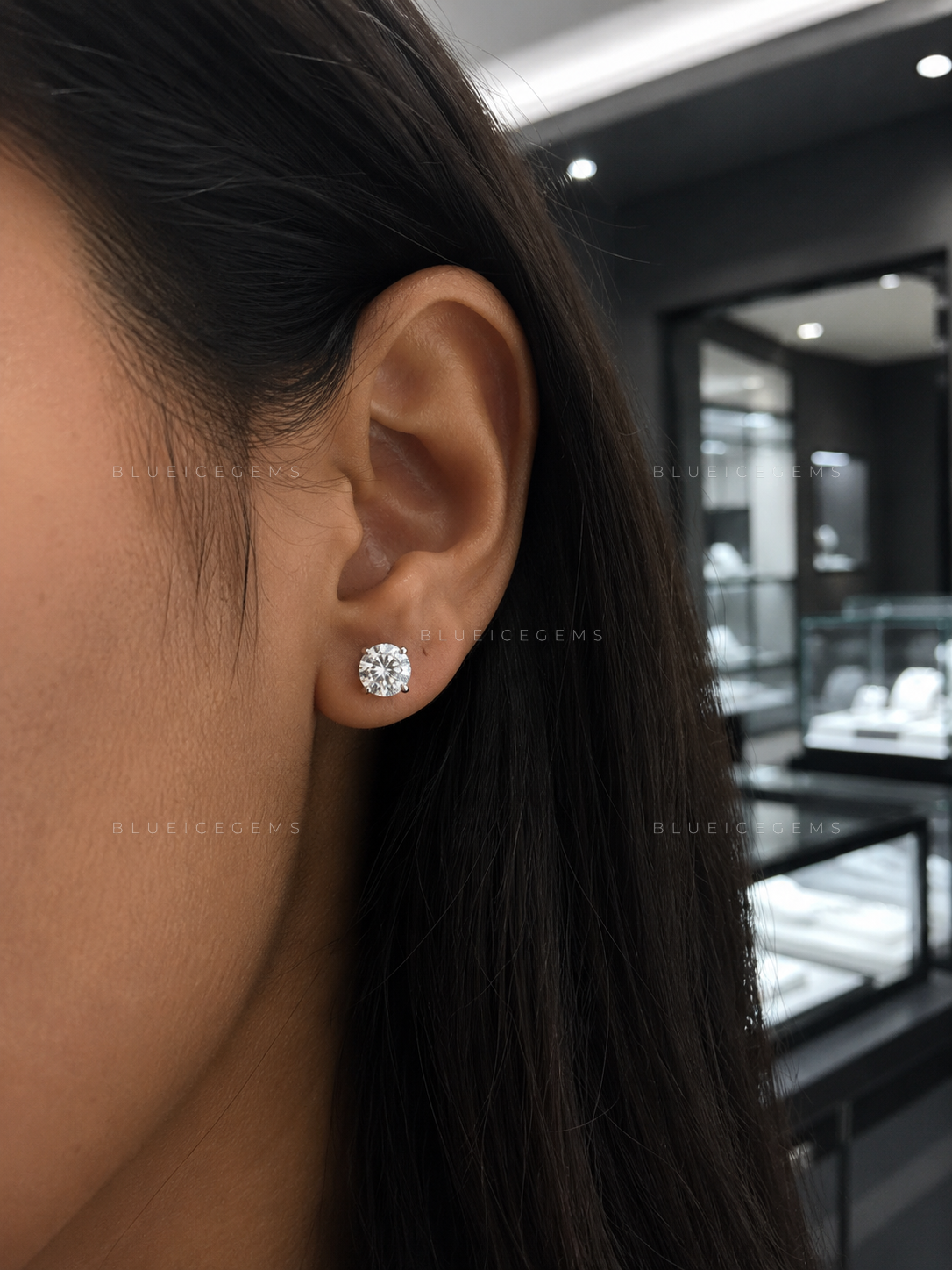 The Luminous Orbit: Classic Round Diamond Stud Earrings