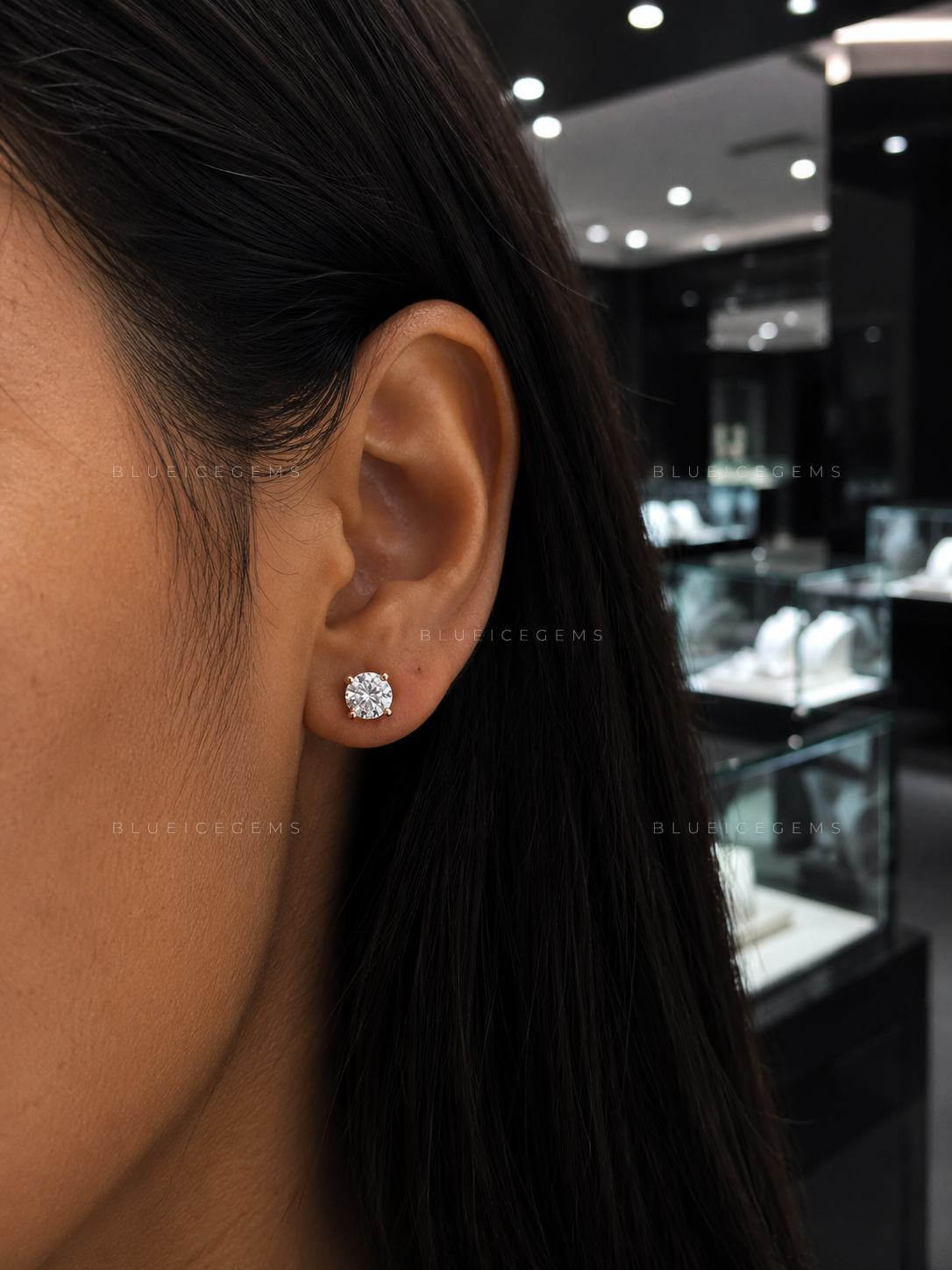 The Zenith Sparkle: Round Diamond Stud Earrings