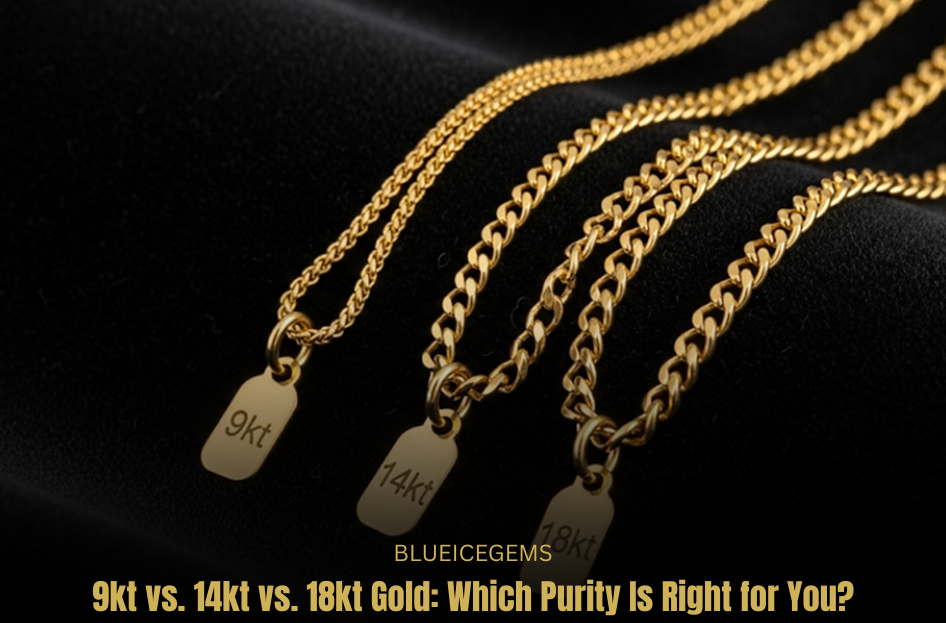 BlueIceGems Feature: Comparing 9kt, 14kt, and 18kt Gold Purity Levels