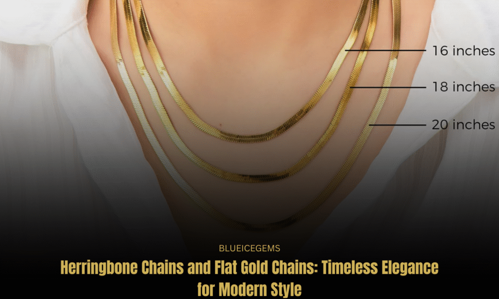 BlueIceGems Feature: Herringbone and Flat Gold Chains for Timeless Modern Style