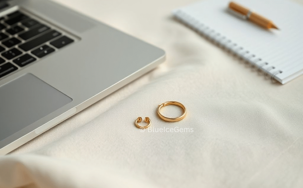 BlueIceGems Minimalist Gold Stud Earrings for a Subtle Office Style
