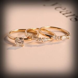The "Golden Bloom" Diamond Bridal Set
